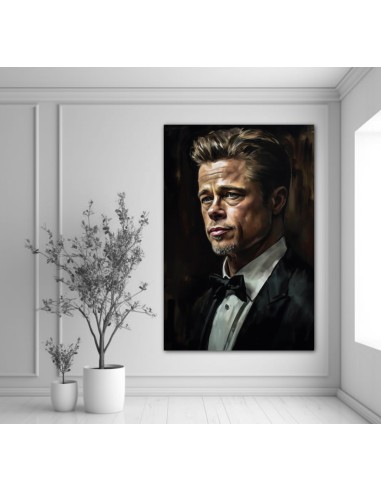 Famous actor Brad Pitt in an oil painting style depiction