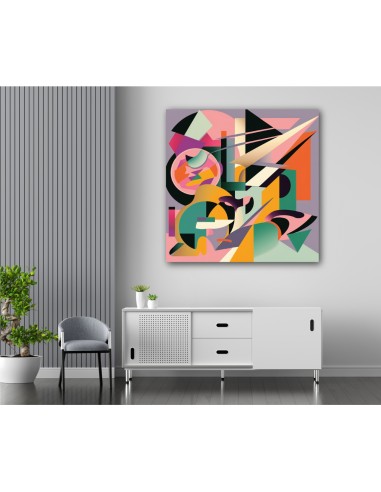 Abstract illustration in cubism style with pastel colors