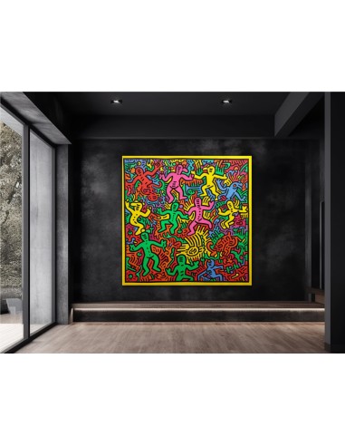 Illustration Pop-art coloré dans le style du célèbre artiste Keith Haring