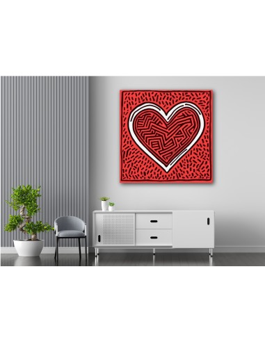 Représentation d'un coeur façon pop-art dans le style du célèbre artiste Keith Haring