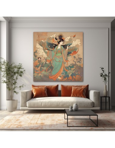 Illustration d'une femme dans le style peinture chinoise