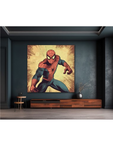 Illustration du célèbre DC Comics Spiderman dans un style art retro